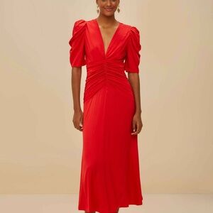 FARM Rio Vibrant Red Midi Dress
